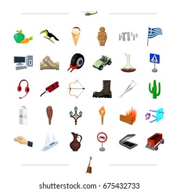 tourism, technology, nature and other web icon in cartoon style. China, medicine, business icons in set collection.