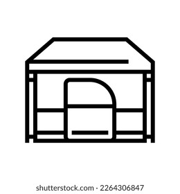 tourism tent vacation line icon vector. tourism tent vacation sign. isolated contour symbol black illustration