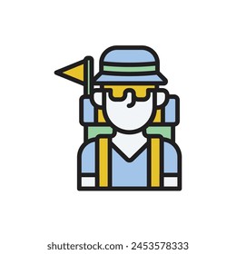 Tourism Tour Guide Icon Vector Illustration