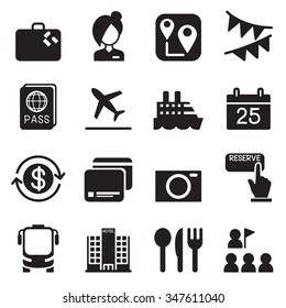 Tourism & Tourist icons set Vector illustration