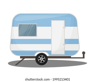 Tourism transport recreational vehicle, mobile home, transportationTravel car icons. Isolated  camping trailer, automobile vector illustration  