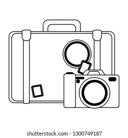 Tourism and travel black and white