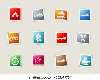 Tourism and Travel card icons for web