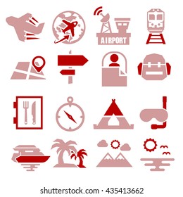 tourism, travel icon set