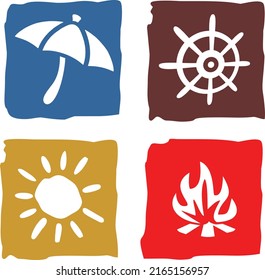 Tourism and travel icons set