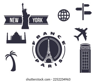 tourism and travel illustration icon 