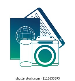 tourism and travel set icons