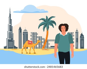 Turismo Turismo Turismo Dubai Man paisaje urbano Emiratos Árabes Unidos