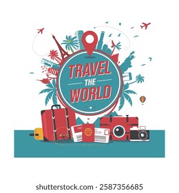 Tourism Travel Vector Design Template