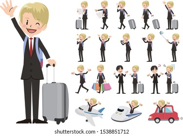 Tourism and travelling bundle character set. Full length, gestures, emotions, poses