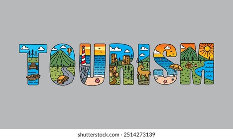 tourism typography design vector, for t-shirt, poster and other uses