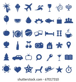 Tourism And Vacation Icons, Isolated On White Background, Vector Illustration