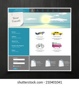 Tourism Website Template with travelling concept. Vector EPS 10. 