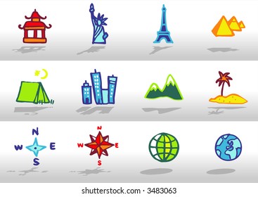 Tourism and world icons - others of same series : http://www.shutterstock.com/lightboxes.mhtml?lightbox_id=499021