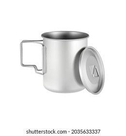 Tourist accessories. Mug. 3d vector illustration