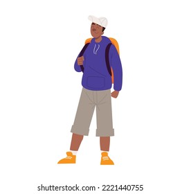 tourist afro american man icon isolated style