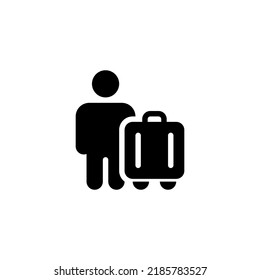 Tourist arrival airport Glyph solid Icon, Logo, and illustration Vector