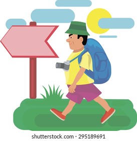 tourist with arrows