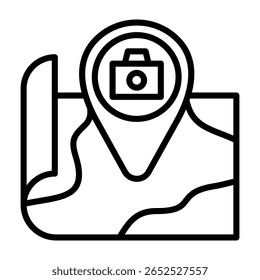 Ilustración vectorial de línea de icono de atracción turística