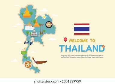 Tourist attractions, famous landmarks, travel in Thailand and tasting Thai food on vacation Asia travel destinations