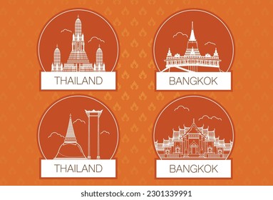 Atracciones turísticas, monumentos famosos, viajes en Tailandia y degustación de comida tailandesa de vacaciones Asia destinos turísticos