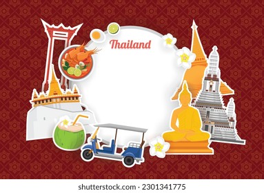 Tourist attractions, famous landmarks, travel in Thailand and tasting Thai food on vacation Asia travel destinations