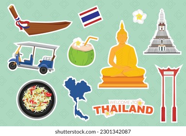 Touristenattraktionen, berühmte Wahrzeichen, Reisen in Thailand und Verkostung thailändischer Lebensmittel im Urlaub Asien Reiseziele