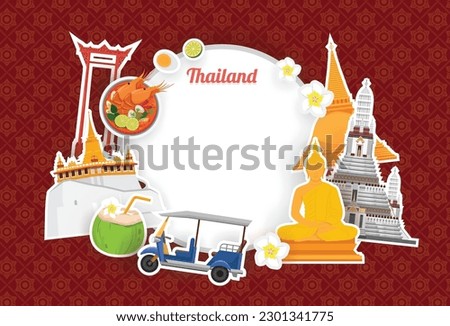 Tourist attractions, famous landmarks, travel in Thailand and tasting Thai food on vacation Asia travel destinations