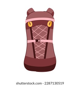 tourist backpack camp cartoon. journey equipment, bag summer tourist backpack camp sign. isolated symbol vector illustration