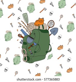 Tourist backpack with cat