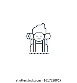 Tourist with backpack creative icon. From Travel icons collection. Isolated Tourist with backpack sign on white background