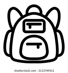 Tourist Backpack Flat Icon Isolated On White Background