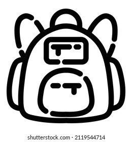 Tourist Backpack Flat Icon Isolated On White Background