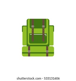 Tourist backpack flat style.
