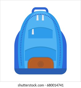 Tourist backpack or hike bags, knapsacks icon. Vector illustration, flat design.
