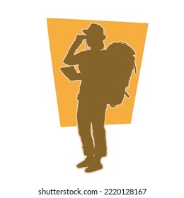 tourist with backpack holding map . backpacker searching direction on location map while traveling