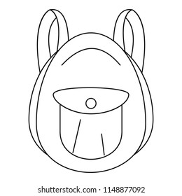 Tourist backpack icon. Outline tourist backpack vector icon for web design isolated on white background