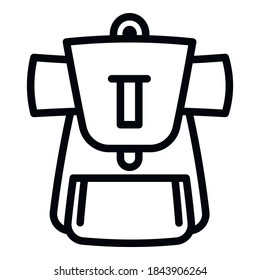 Tourist backpack icon. Outline tourist backpack vector icon for web design isolated on white background