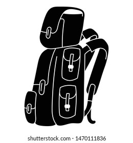 Tourist backpack icon. Simple illustration of tourist backpack vector icon for web design isolated on white background