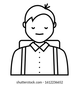 Tourist Backpacker Vector Icon Design Concept