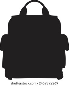 Tourist backpacks Bag silhouettes vector illustration. large pack of vector silhouette design. icon, bag vector.