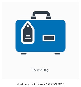 Tourist bag or luggage icon concept