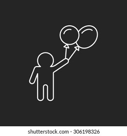tourist with balloon icon