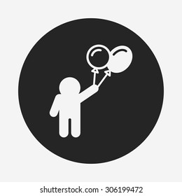 tourist with balloon icon