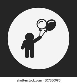 tourist with balloon icon