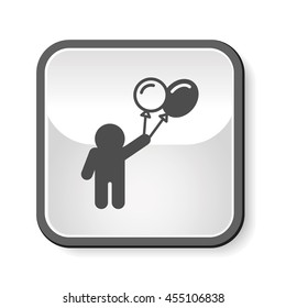 tourist with balloon icon