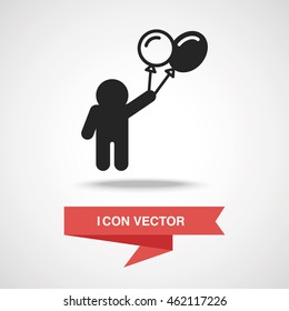 tourist with balloon icon