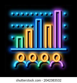 gráfico de barras turísticas neon light sign vector. Icono brillante símbolo gráfico de la barra de turismo. ilustración de símbolo transparente