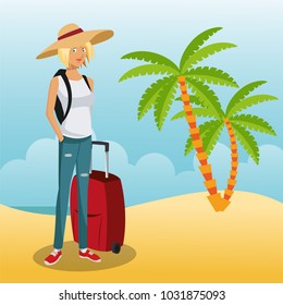 Tourist in the beach