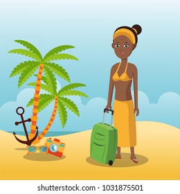 Tourist in the beach